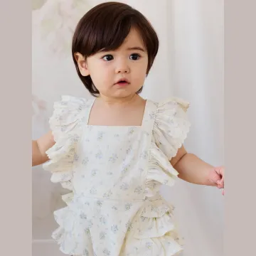 Vanilya Çiçekli Elif Fırfırlı Romper